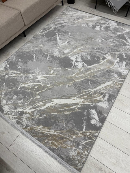 Изображение товара Ковер Radjab Carpet Афина Прямоугольник 9012A / 12880RK (3x4, Grey/Beige)