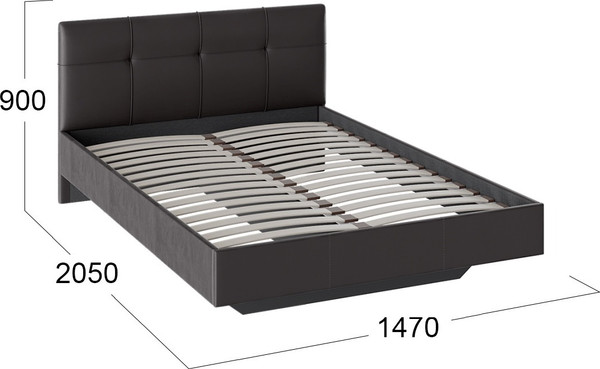 Изображение товара Полуторная кровать ТриЯ Элис С мягкой обивкой Тип 1 140x200 (темный)