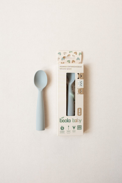 Изображение товара Ложка для кормления Beola baby Силиконовая / HS-02 (серый)