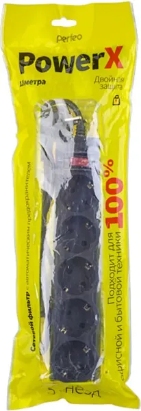 Изображение товара Сетевой фильтр Perfeo Powerx PF-A4714 (черный)