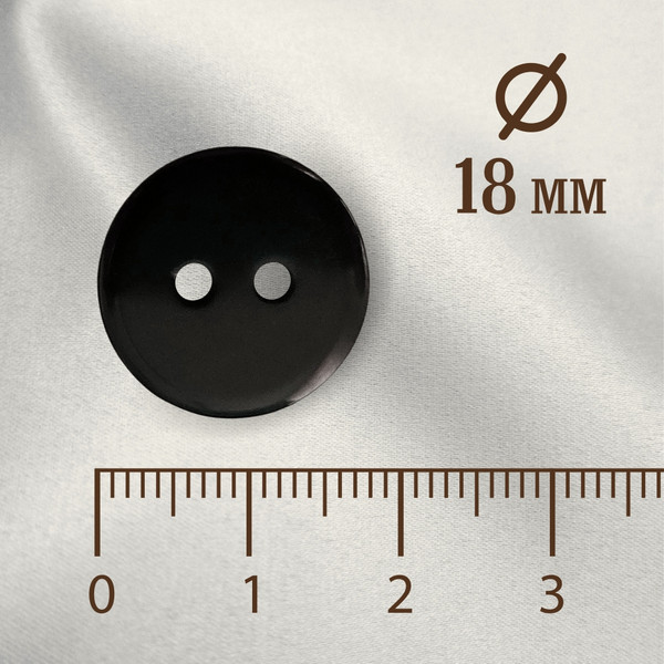Изображение товара Набор пуговиц Sentex P-002-18/2 (50шт, черный глянцевый)