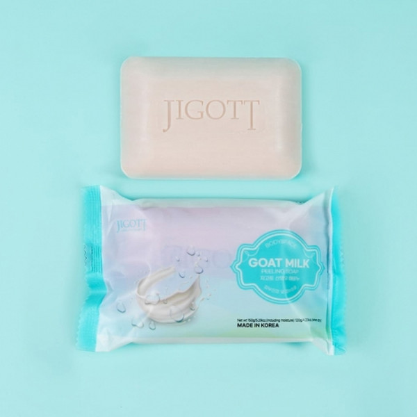 Изображение товара Мыло твердое Jigott Goat Milk Scrub Soap для лица и тела с экстрактом козьего молока (150г)