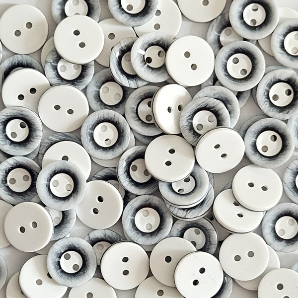 Изображение товара Набор пуговиц Sentex P-A1008 11.5/2 (100шт, белый/графит)