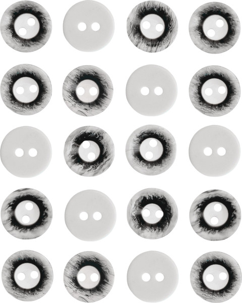 Изображение товара Набор пуговиц Sentex P-A1008 11.5/2 (20шт, белый/графит)