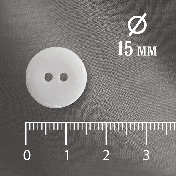 Изображение товара Набор пуговиц Sentex P-002-15/2 (20шт, белый глянцевый)