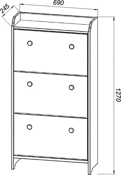Изображение товара Тумба для обуви ММЦ Вествик 03 (белый лак)