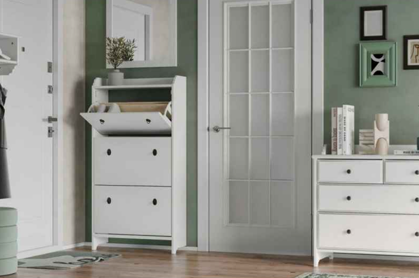 Изображение товара Тумба для обуви ММЦ Вествик 03 (белый лак)