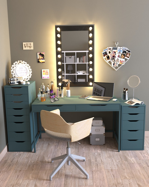 Изображение товара Комод Mio Tesoro Ингар 8 (серый/бирюзовый)