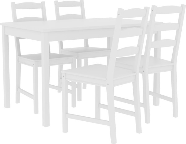 Изображение товара Обеденная группа ММЦ Вествик стол + 4 стула (белый лак)