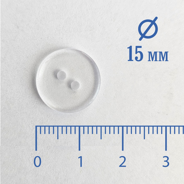 Изображение товара Набор пуговиц Sentex P-002-15/2 (100шт, прозрачный)