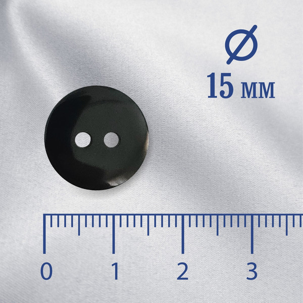 Изображение товара Набор пуговиц Sentex P-002-15/2 (50шт, черный глянцевый)