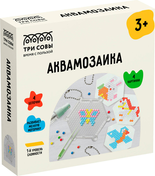Изображение товара Развивающая игра Три совы Аквамозаика Животные / AQB_54280