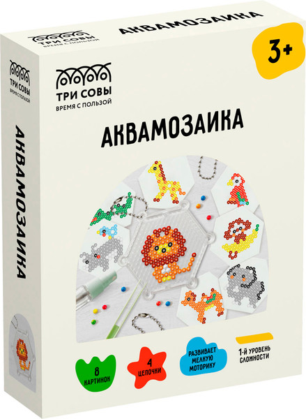 Изображение товара Развивающая игра Три совы Аквамозаика Зоопарк / AQB_54295