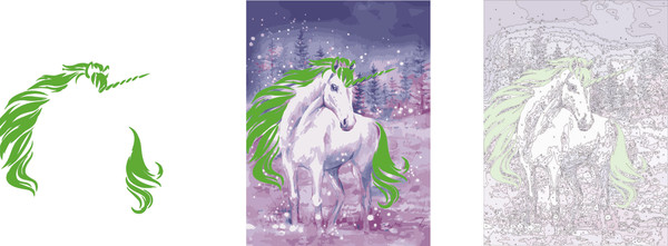 Изображение товара Картина по номерам Феникс+ Сказка о единороге / 67960