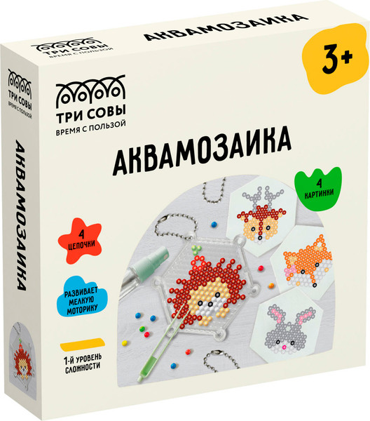 Изображение товара Развивающая игра Три совы Аквамозаика Лесные животные / AQB_54276