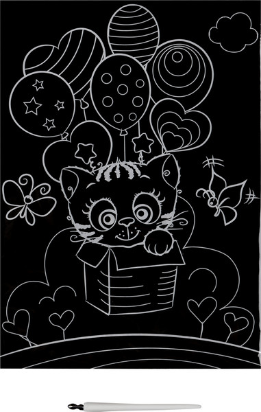 Изображение товара Гравюра Три совы Котик в коробке / GA4_49936