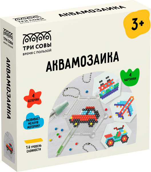 Изображение товара Развивающая игра Три совы Аквамозаика Транспорт / AQB_54290