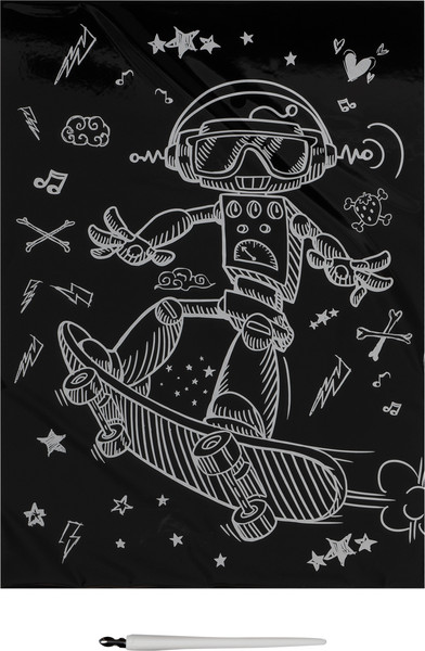 Изображение товара Гравюра Три совы Робот на скейте / GA4_49940