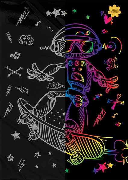 Изображение товара Гравюра Три совы Робот на скейте / GA4_49940