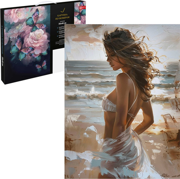 Изображение товара Картина по номерам Феникс+ Девушка у моря / 67939