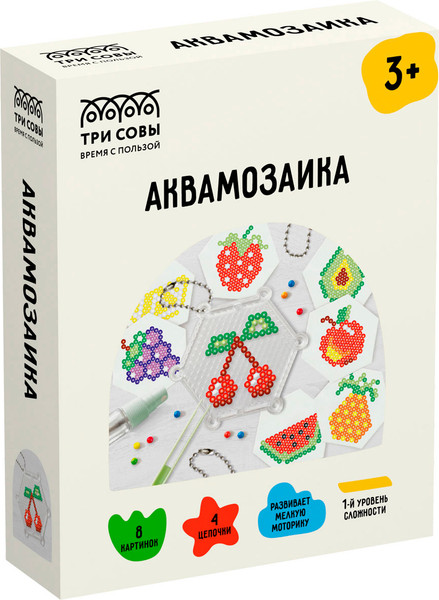 Изображение товара Развивающая игра Три совы Аквамозаика Фруктовый компот / AQB_54294