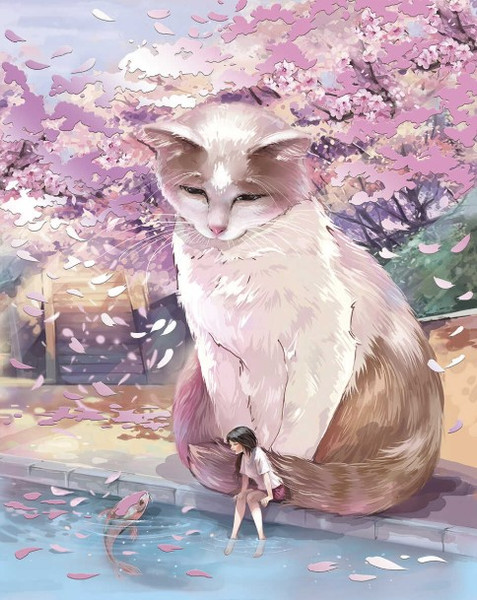 Изображение товара Картина по номерам Феникс+ Кот в сакуре / 67976