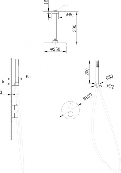 Изображение товара Душевая система со смесителем Abber Wasser Kreis AF8121G (золото матовое)