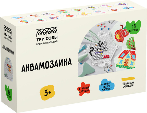 Изображение товара Развивающая игра Три совы Аквамозаика 15 цветов / AQB_54301 (1500шт)