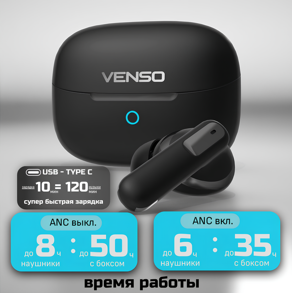 Изображение товара Беспроводные наушники Venso VT-709 ANC (черный)