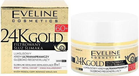 Изображение товара Крем для лица Eveline Cosmetics 24k Gold Эксклюзивный ультравосстанавливающий 60+ (50мл)