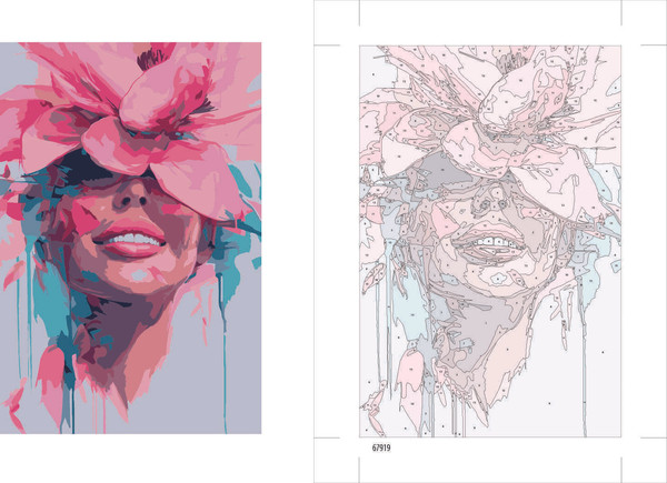 Изображение товара Картина по номерам Феникс+ Девушка-цветок / 67919