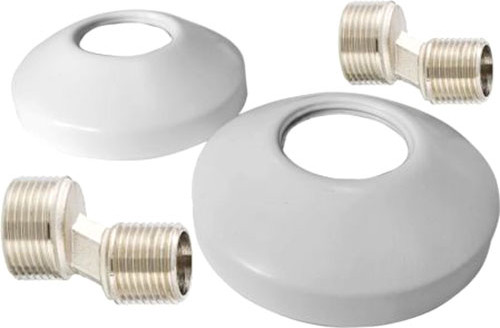 Изображение товара Отражатель для полотенцесушителя Ростела 3/4" с эксцентриками 3/4x1/2 (Ral 9016 белый)