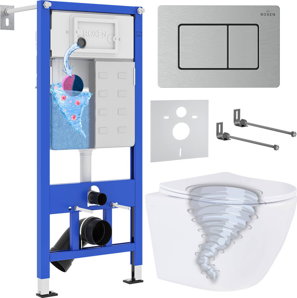 Изображение товара Унитаз подвесной с инсталляцией Roxen StounFix Dual Fresh 968430