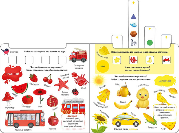 Изображение товара Развивающая книга Робинс Книга-тренажер. Изучаем слова, цвета и формы (9785436609553)