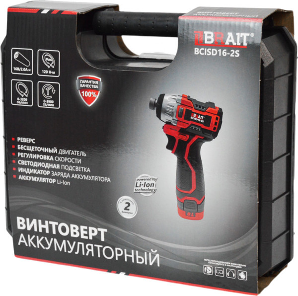 Изображение товара Аккумуляторный шуруповерт Brait BCISD16-2S