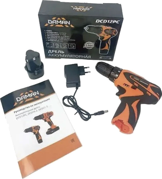 Изображение товара Аккумуляторная дрель-шуруповерт Daman DCD12PC