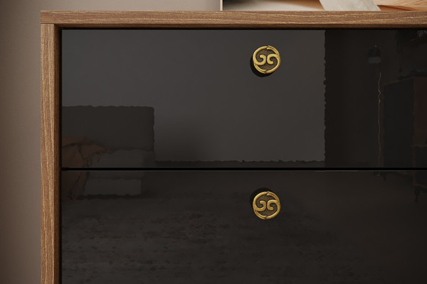 Изображение товара Тумба НК Мебель Brass KM-4 (черный глянец)