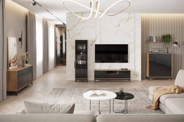 Изображение товара Тумба НК Мебель Brass KM-4 (черный глянец)