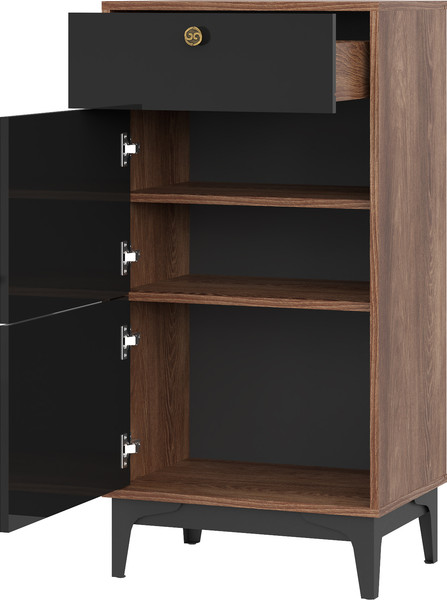 Изображение товара Тумба НК Мебель Brass KM-4 (черный глянец)