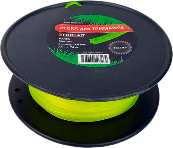 Изображение товара Леска для триммера Brait 3.00x74 / 30074 ST