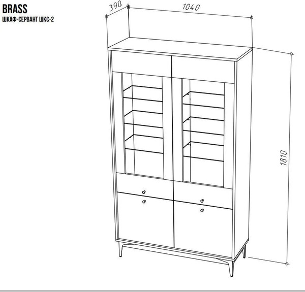 Изображение товара Шкаф с витриной НК Мебель Brass ШКС-2 (изумруд)