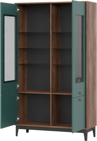 Изображение товара Шкаф с витриной НК Мебель Brass ШКС-2 (изумруд)