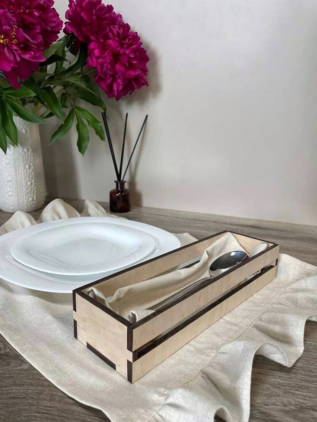 Изображение товара Органайзер для столовых приборов ОМурМебель с рейками (бежевый)