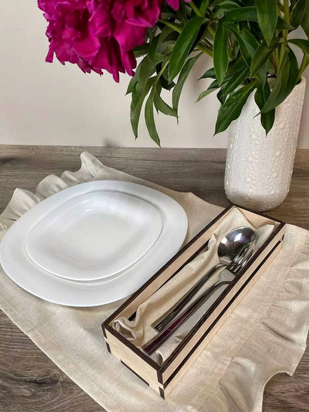 Изображение товара Органайзер для столовых приборов ОМурМебель с рейками (бежевый)