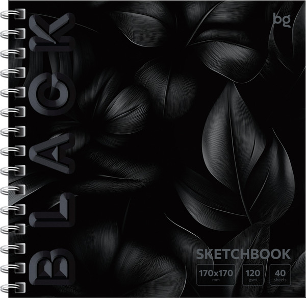 Изображение товара Скетчбук BG Black. Leaves / Скв40гр_64602 (40л)