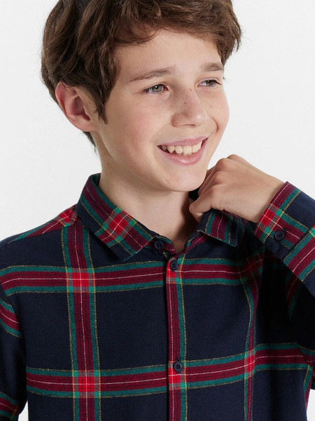 Изображение товара Рубашка детская Mark Formelle 123440/1 (р.158-80, красно-синяя клетка)