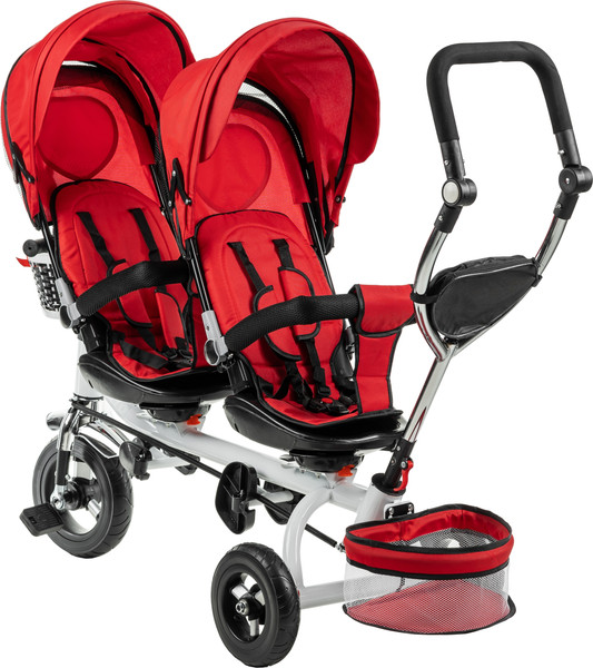 Изображение товара Трехколесный велосипед с ручкой NINO Двухместный (красный)