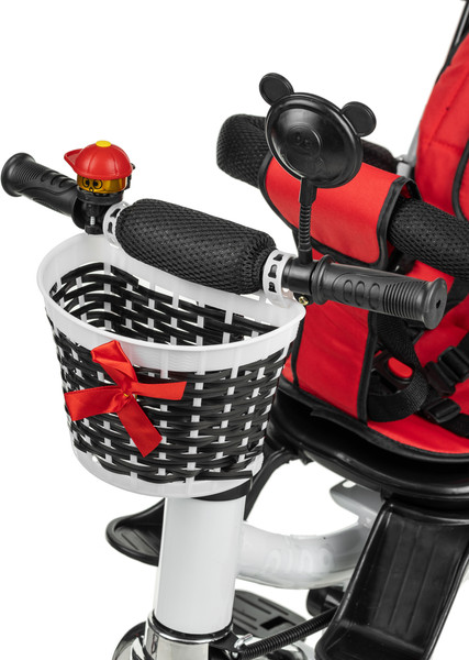 Изображение товара Трехколесный велосипед с ручкой NINO Двухместный (красный)