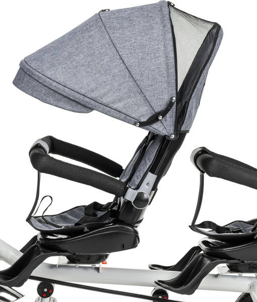 Изображение товара Трехколесный велосипед с ручкой NINO Двухместный (серый)