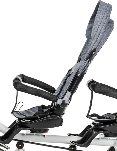 Изображение товара Трехколесный велосипед с ручкой NINO Двухместный (серый)